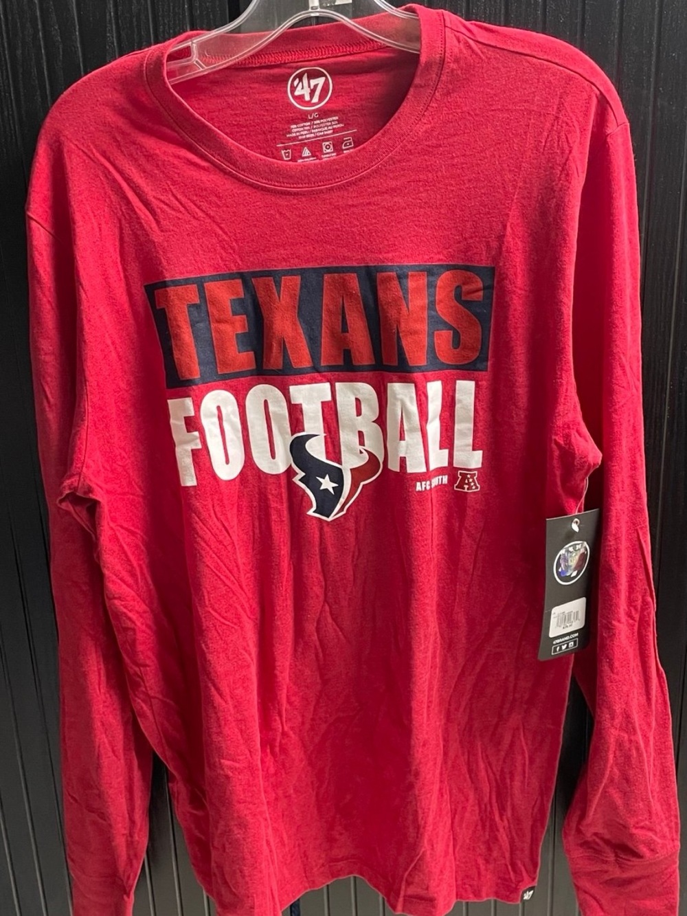 47 Houston Texans Red Long Sleeve Football Shirt